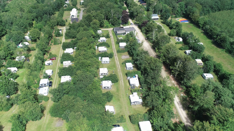 Kinder, Erwachsene und Hunde... alle sind auf dem Campingplatz im Wald willkommen.